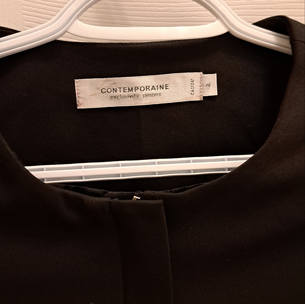 CONTEMPORAINE by SIMONS Black Structured Zip Jacket - Picture 4 of 6
